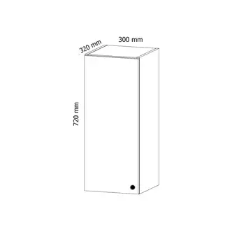 MISAEL horní skříňka G30 levá, korpus bílý, dvířka borovice andersen