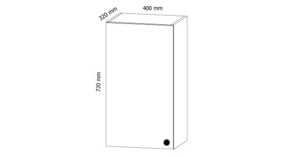 MISAEL horní skříňka G40 levá, korpus bílý, dvířka borovice andersen