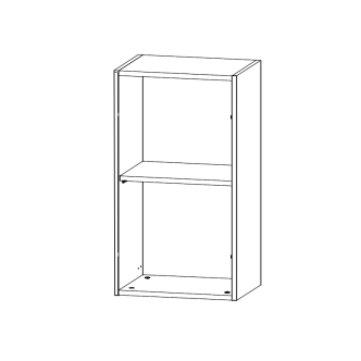 MISAEL horní skříňka G40 pravá, korpus bílý, dvířka borovice andersen