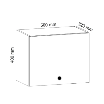 MISAEL horní skříňka G50K, korpus bílý, dvířka borovice andersen