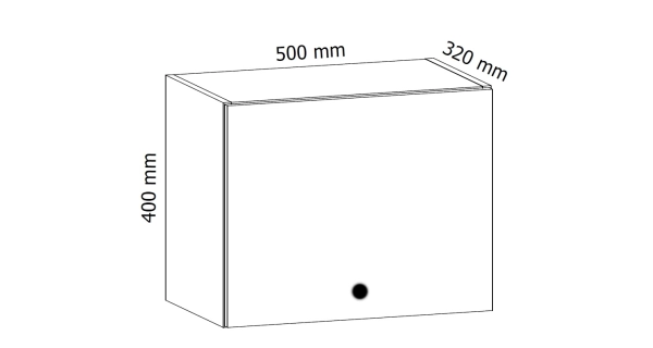 MISAEL horní skříňka G50K, korpus bílý, dvířka borovice andersen