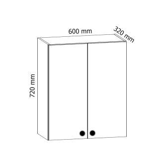 MISAEL horní skříňka G60, korpus bílý, dvířka borovice andersen
