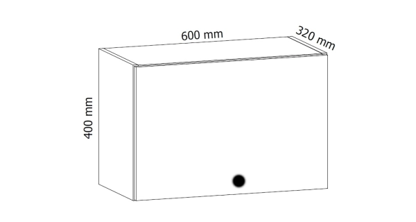 MISAEL horní skříňka G60K, korpus bílý, dvířka borovice andersen
