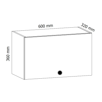 MISAEL horní skříňka G60KN, korpus bílý, dvířka borovice andersen