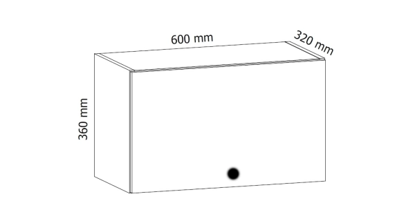 MISAEL horní skříňka G60KN, korpus bílý, dvířka borovice andersen