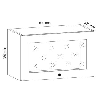 MISAEL horní vitrína G60KSN, korpus bílý, dvířka borovice andersen