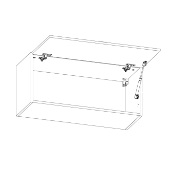 MISAEL horní vitrína G80KS, korpus bílý, dvířka borovice andersen