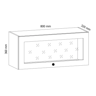 MISAEL horní vitrína G80KS, korpus bílý, dvířka borovice andersen