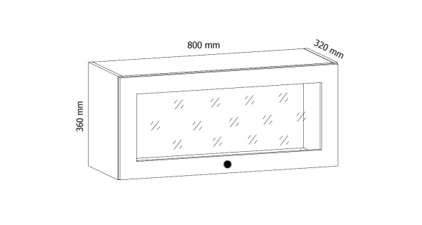 MISAEL horní vitrína G80KS, korpus bílý, dvířka borovice andersen