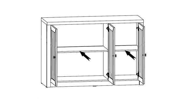 MISAEL komoda 3D, borovice andersen/dub lefkas