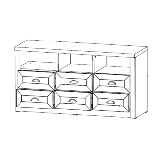 MISAEL komoda 6S, borovice andersen/dub lefkas