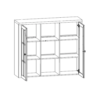 MISAEL nástavec 2D na komodu, borovice andersen/dub lefkas