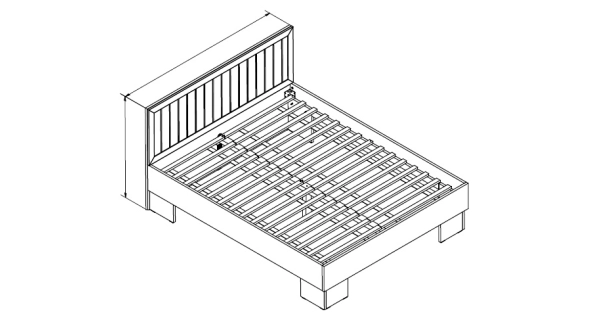 MISAEL postel 160x200, borovice andersen/dub lefkas