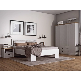 MISAEL postel 160x200, borovice andersen/dub lefkas