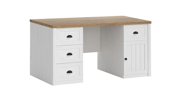 MISAEL psací stůl, borovice andersen/dub lefkas