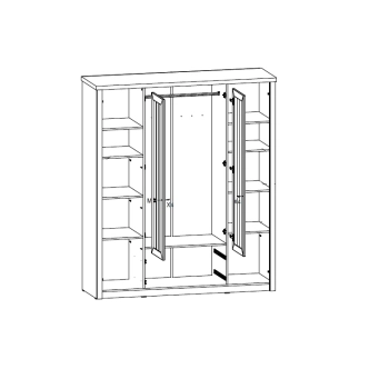 MISAEL skříň 4D, borovice andersen/dub lefkas