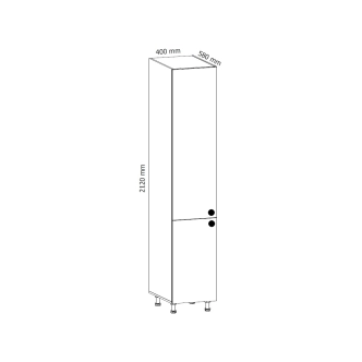 MISAEL vysoká skříňka D40SP levá, korpus bílý, dvířka borovice andersen