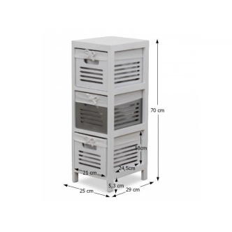 MOLE 3, komoda, bílá/bílá+šedá