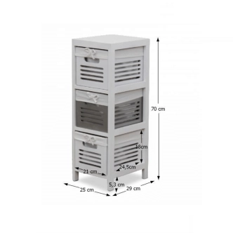 MOLE 3, komoda, bílá/bílá+šedá