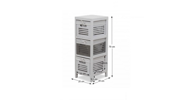 MOLE 3, komoda, bílá/bílá+šedá