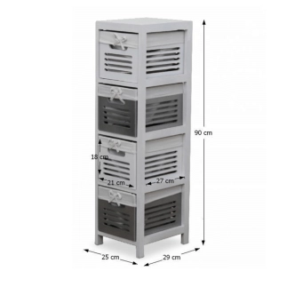 MOLE 4, komoda, bílá/bílá+šedá