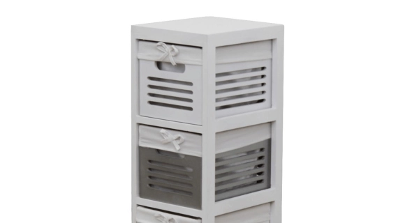 MOLE 4, komoda, bílá/bílá+šedá