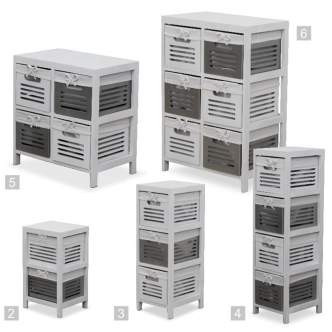 MOLE 4, komoda, bílá/bílá+šedá