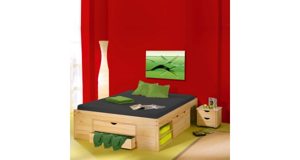 Multifunkční dvoulůžko WRIGHTSON 180x200 cm, masiv borovice