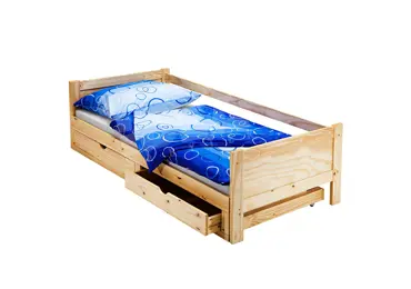 Multifunkční lůžko ROTSTOCK, masiv borovice lak