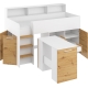 Multifunkční patrová postel DAGOBERT, levá, bílá/dub artisan, 5 let záruka