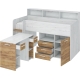 Multifunkční patrová postel DAGOBERT, levá, craft bílý/craft zlatý, 5 let záruka