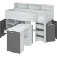 Multifunkční patrová postel DAGOBERT, pravá, craft bílý/grafit, 5 let záruka