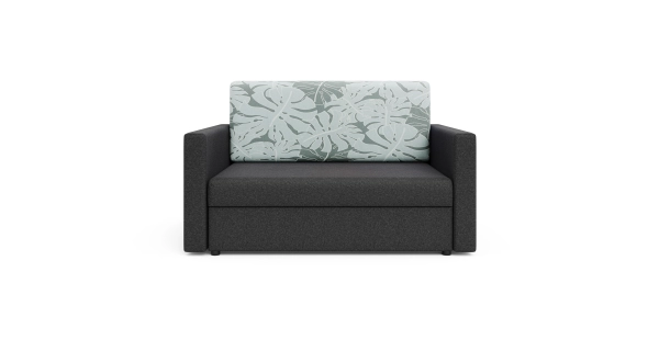 Multifunkční pohovka AZUL HEVEN 120, rostliny/tmavě šedá