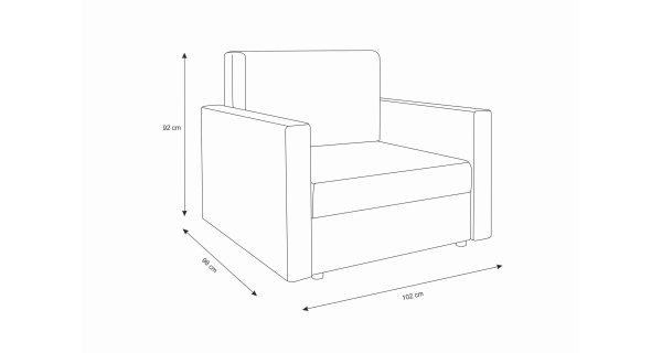 Multifunkční pohovka AZUL HEVEN 80, tmavě šedá/černá