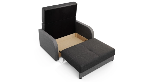 Multifunkční pohovka AZUL TWICE 120, černá/tmavě šedá