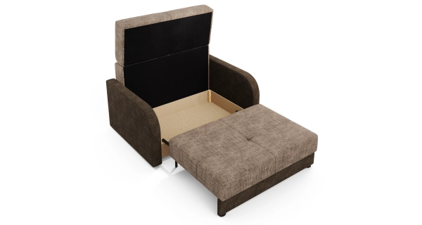 Multifunkční pohovka AZUL TWICE 120, hnědá/tmavě hnědá