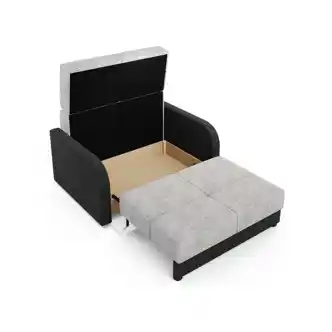 Multifunkční pohovka AZUL TWICE 120, světle šedá/černá