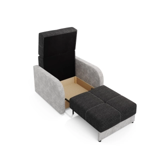 Multifunkční pohovka AZUL TWICE 80, černá/světle šedá