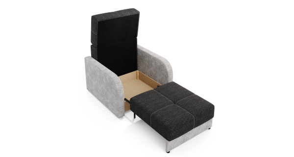 Multifunkční pohovka AZUL TWICE 80, černá/světle šedá