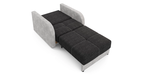 Multifunkční pohovka AZUL TWICE 80, černá/světle šedá