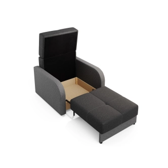 Multifunkční pohovka AZUL TWICE 80, černá/tmavě šedá