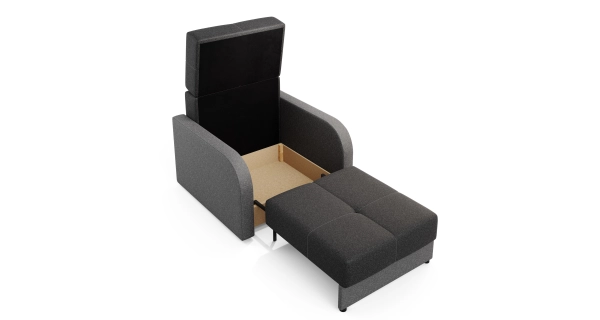 Multifunkční pohovka AZUL TWICE 80, černá/tmavě šedá