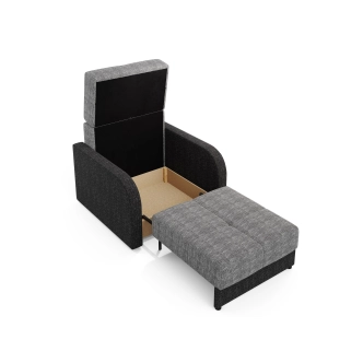 Multifunkční pohovka AZUL TWICE 80, šedá/černá