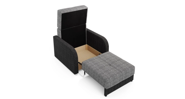 Multifunkční pohovka AZUL TWICE 80, šedá/černá