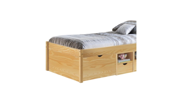 Multifunkční postel SAGAR 90x200 cm včetně roštu, masiv borovice