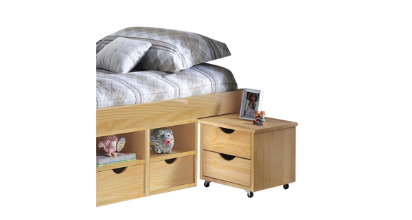 Multifunkční postel SAGAR 90x200 cm včetně roštu, masiv borovice