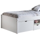 Multifunkční postel WRIGHTSON 90x200 cm, masiv borovice/bílý lak