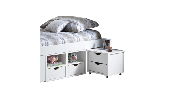 Multifunkční postel WRIGHTSON 90x200 cm, masiv borovice/bílý lak