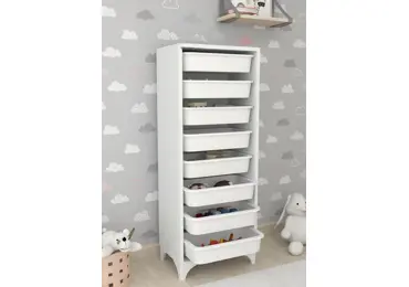 Multifunkční regál EAST, bílý