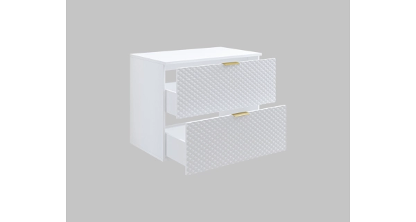 NALLON koupelnová sestava 1 se skříňkou pod umyvadlo 80 cm, bílá/bílé pyramidky